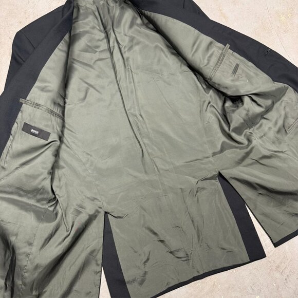 Hugo Boss Hopsack Blazer Wool Sport Coat Black "Tizian" 44L - Picture 7 of 11